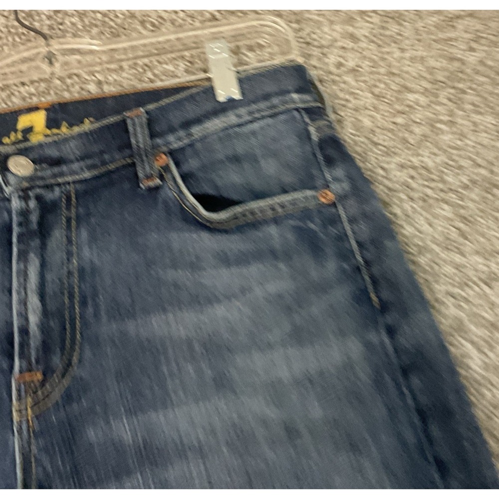 VTG Seven 7 For All Mankind Bootcut Western Rugged Jeans 32 x 26 Blue Dark Wash - Picture 3 of 16